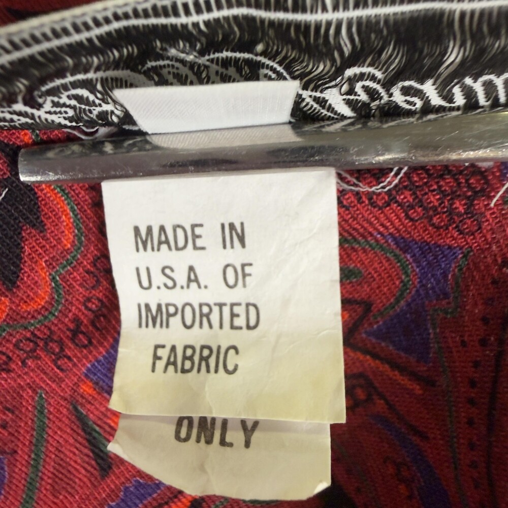Vintage SAKS FIFTH AVENUE Dress Peplum Power Shoulders Red Paisley Rayon Size 4 - Picture 15 of 16